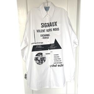 Prada Signaux White Graphic Blouse